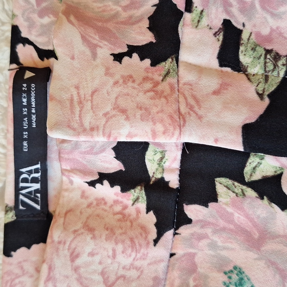 Zara Foral Pants Size XS - Picture 4 of 9